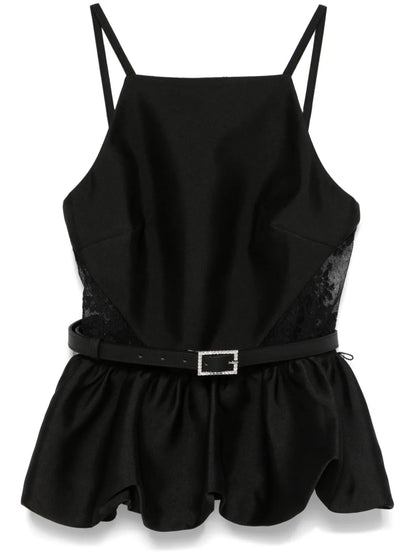Taffeta Peplum Top