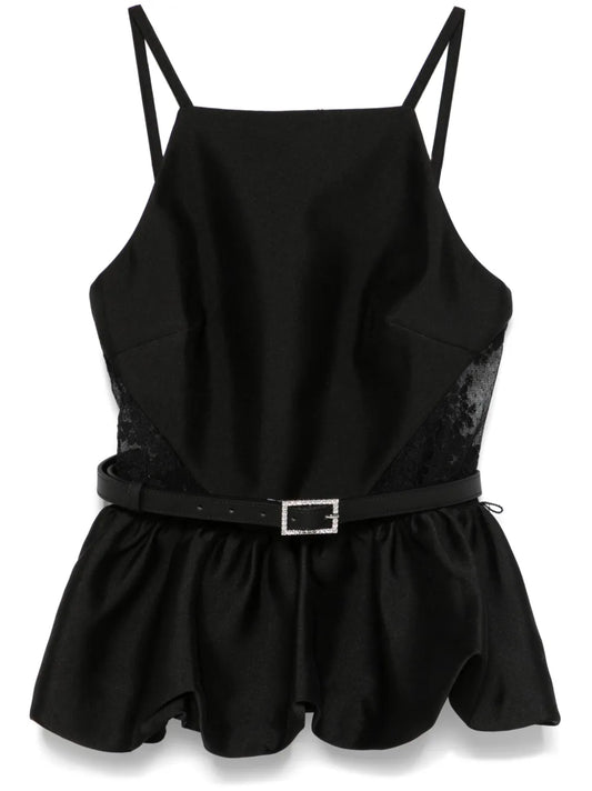 Taffeta Peplum Top