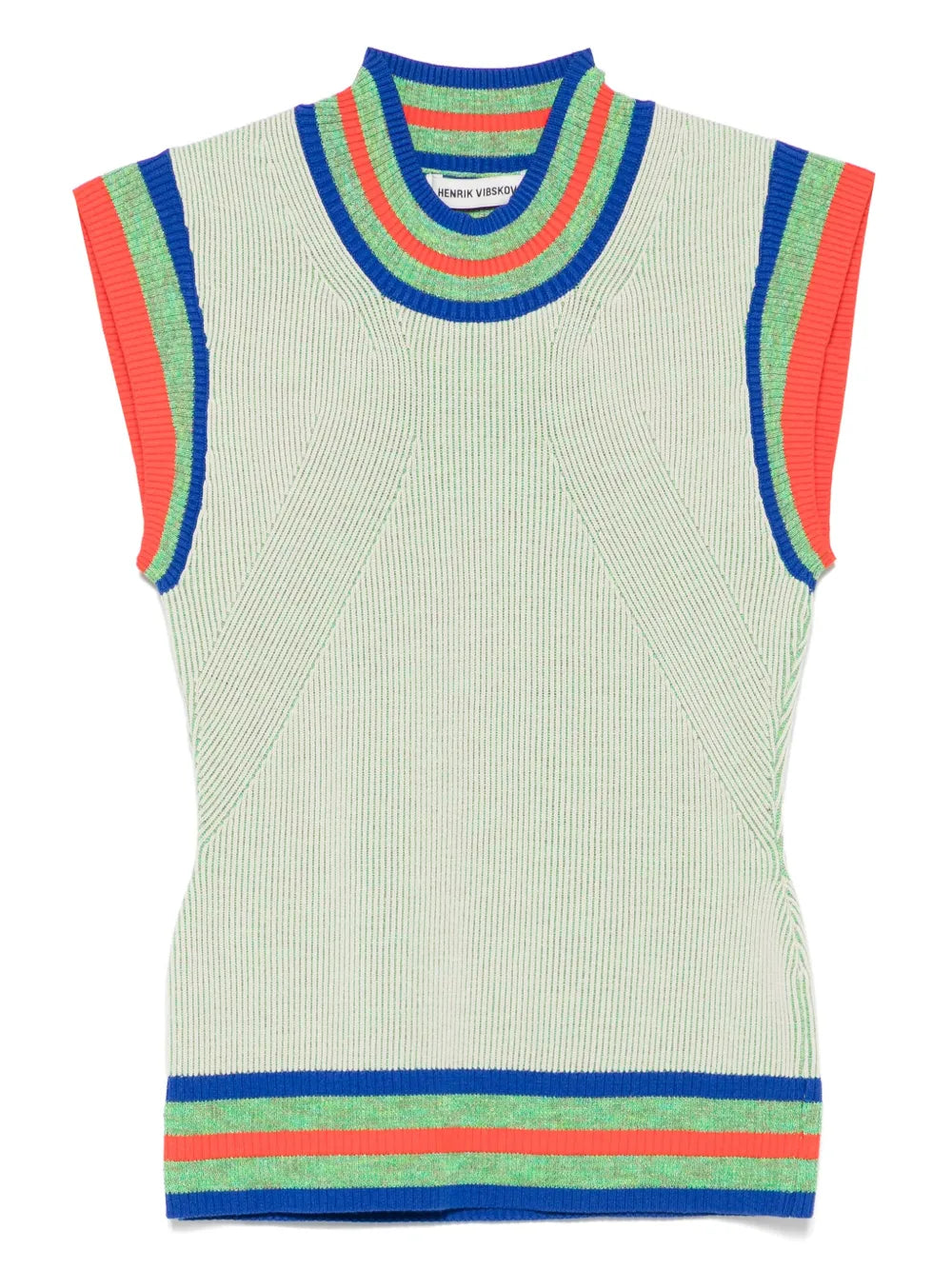 Striped-Border Vest
