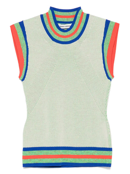 Striped-Border Vest
