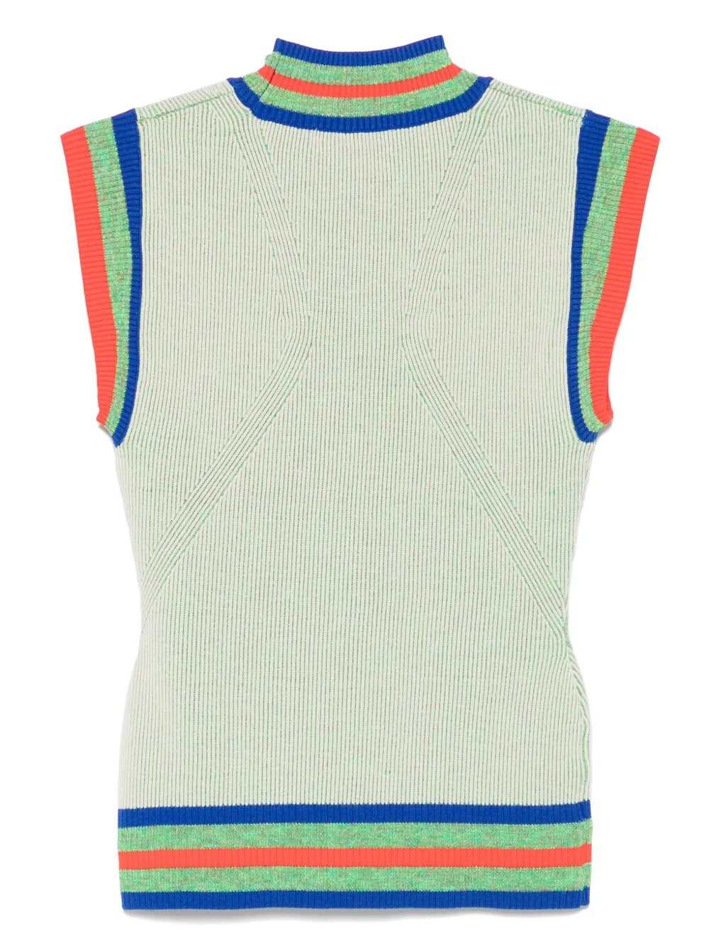 Striped-Border Vest