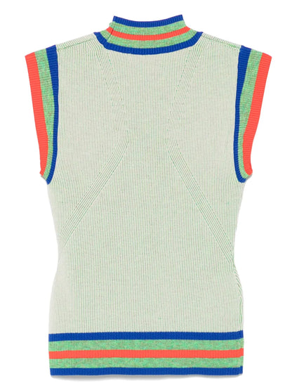 Striped-Border Vest