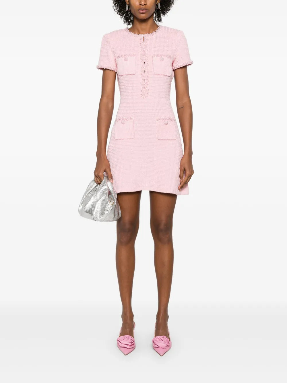 Textured-Knit Mini Dress