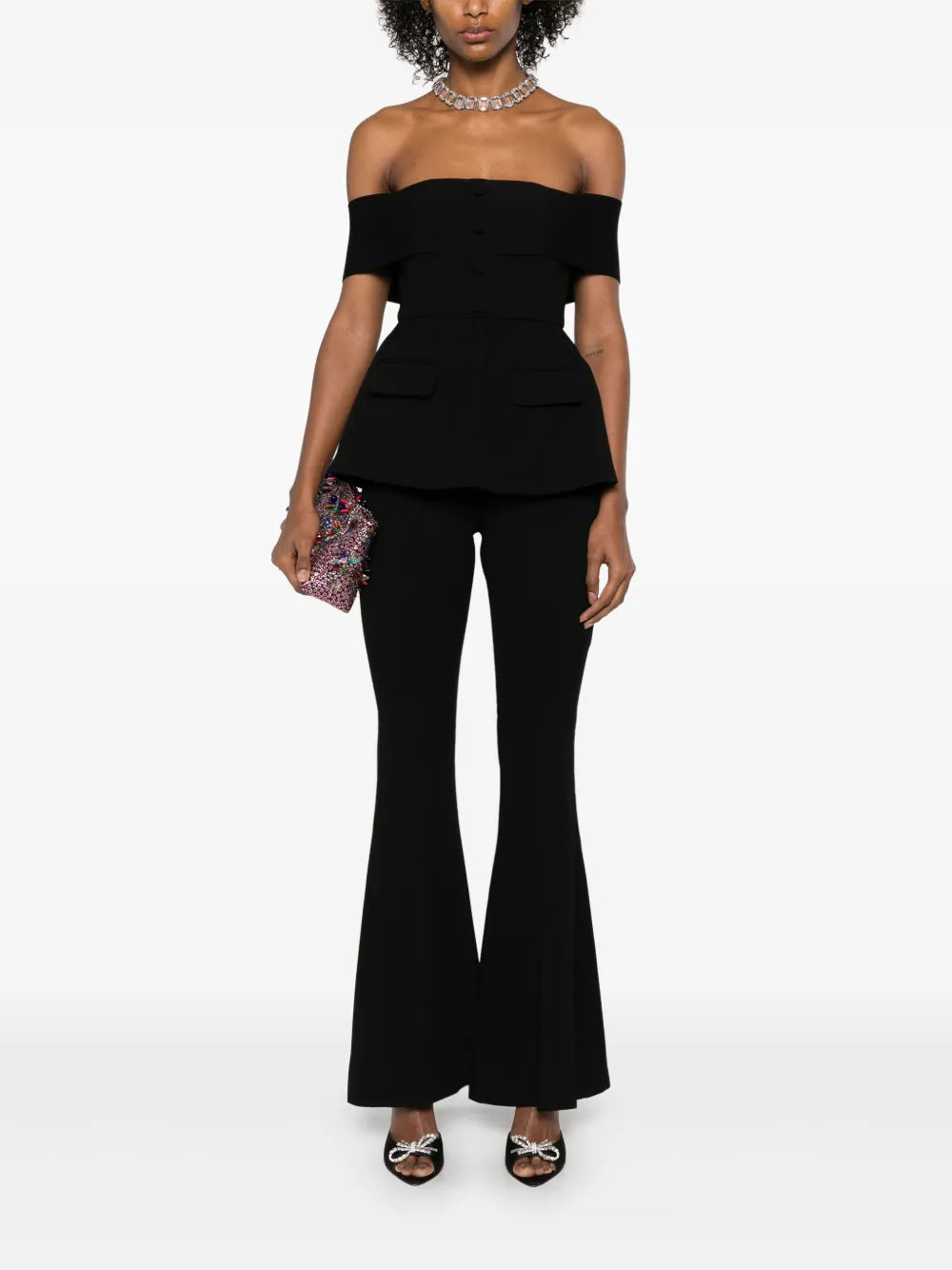 Crepe Off-Shoulder Jumpsuit