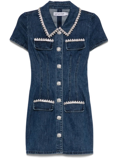 Collared Denim Mini Dress