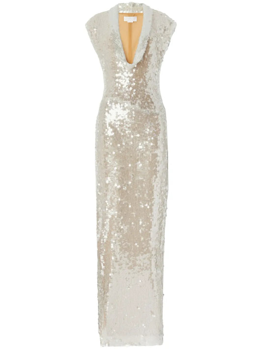 Sleeveless Sequin Maxi Dress