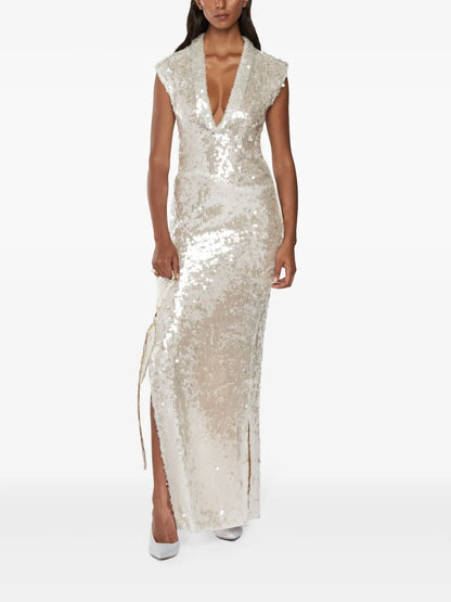 Sleeveless Sequin Maxi Dress