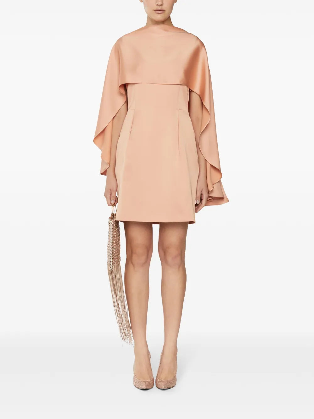 Attached-Scarf Mini Dress