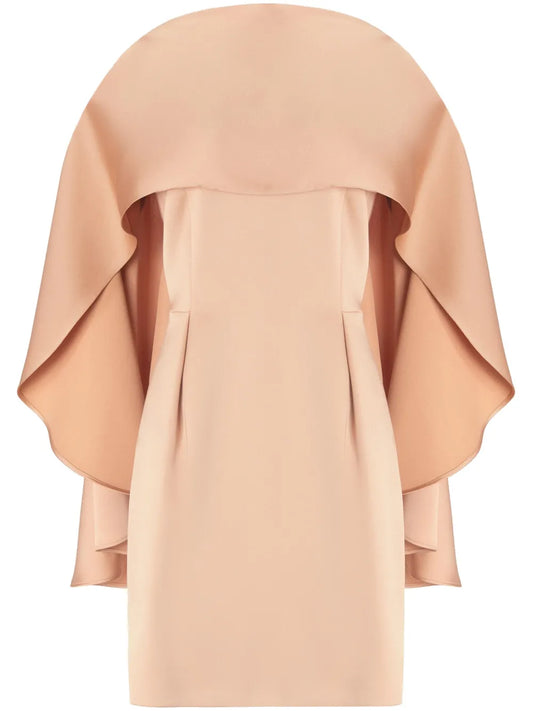 Attached-Scarf Mini Dress