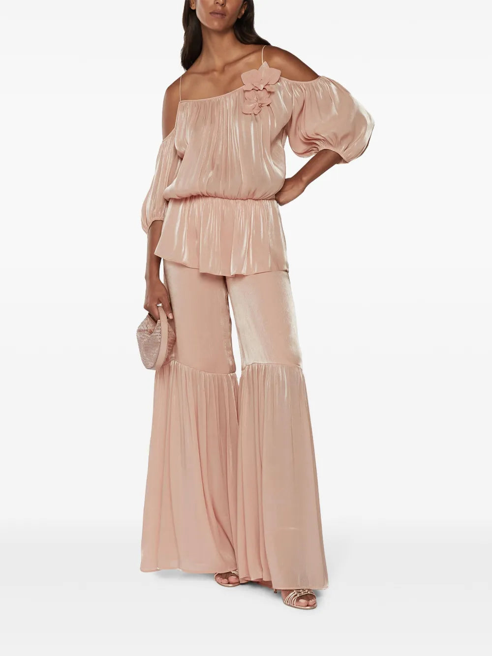 Floral-Appliqué Blouse