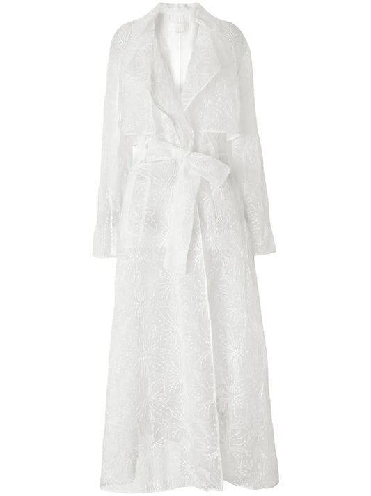 Floral-Embroidered Coat