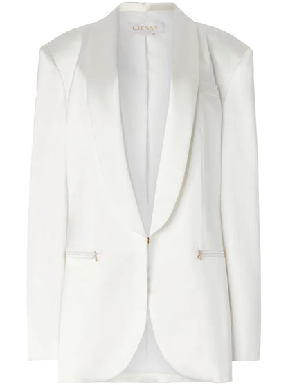 Satin-Trim Blazer