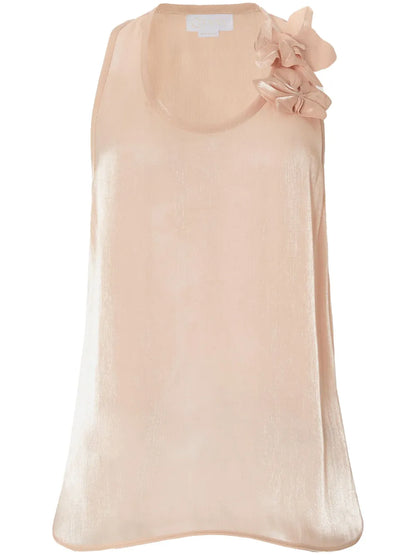 Floral-Appliqué Tank Top