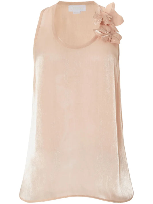 Floral-Appliqué Tank Top