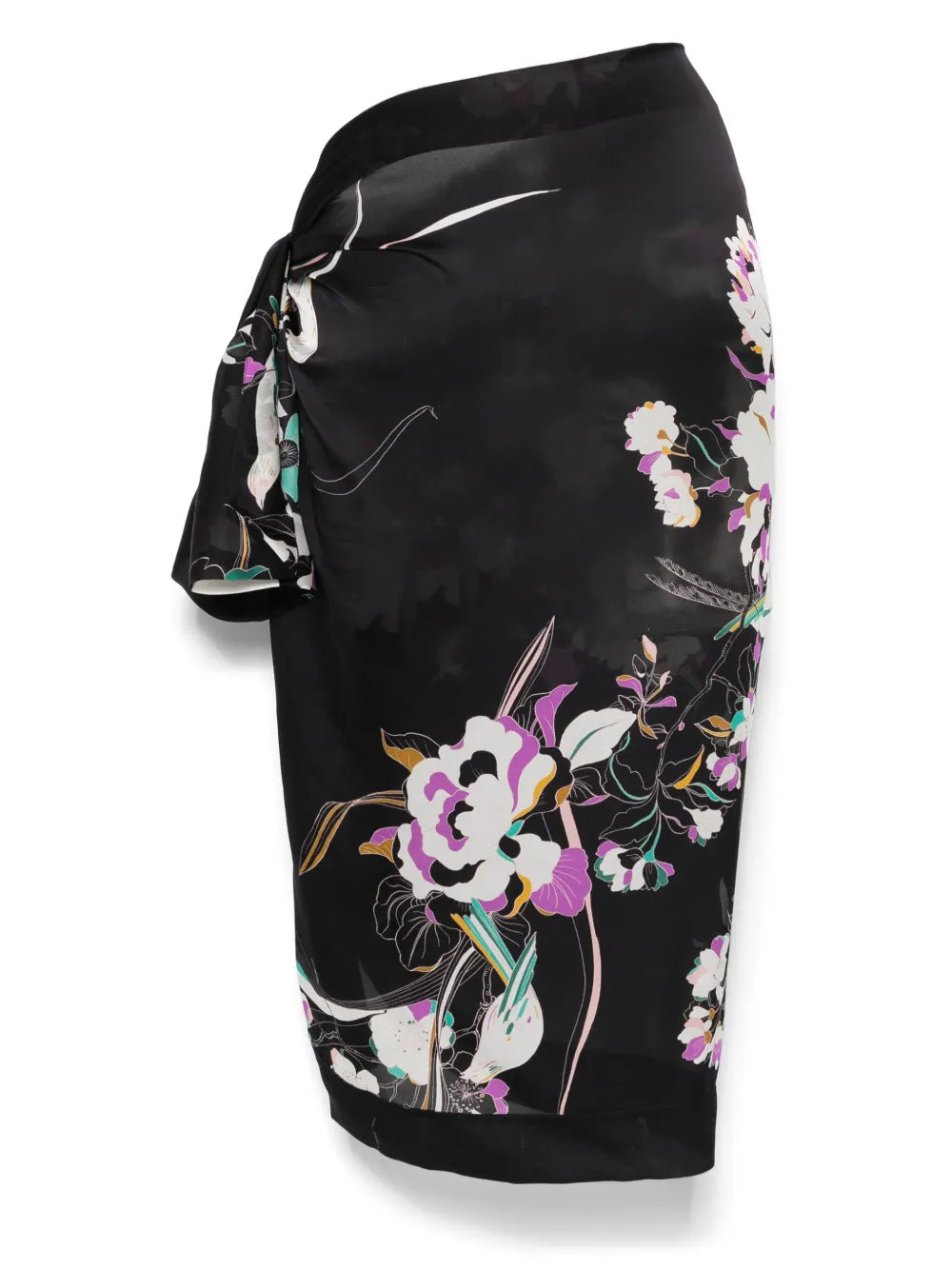 Floral-Print Silk Pareo