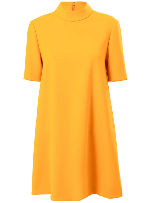 Mock-Neck A-Line Mini Dress