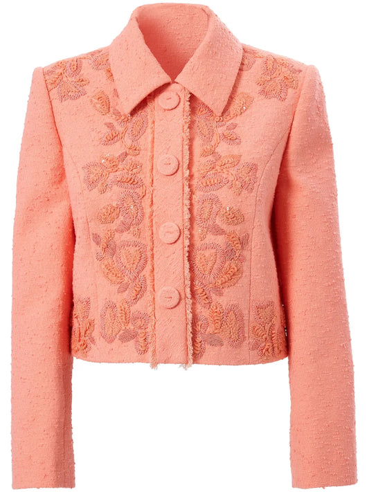 Embroidered Cropped Jacket