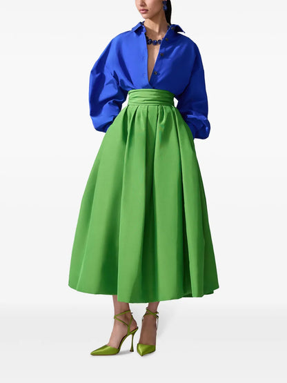 Pleated Midi Skirt