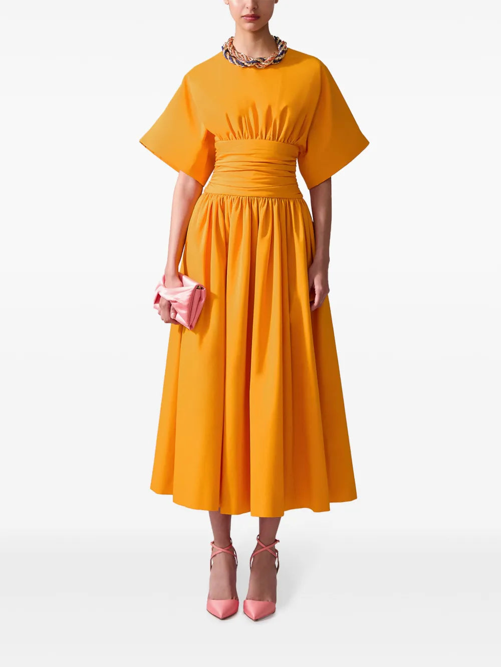 Cummerbund-Waist Midi Dress