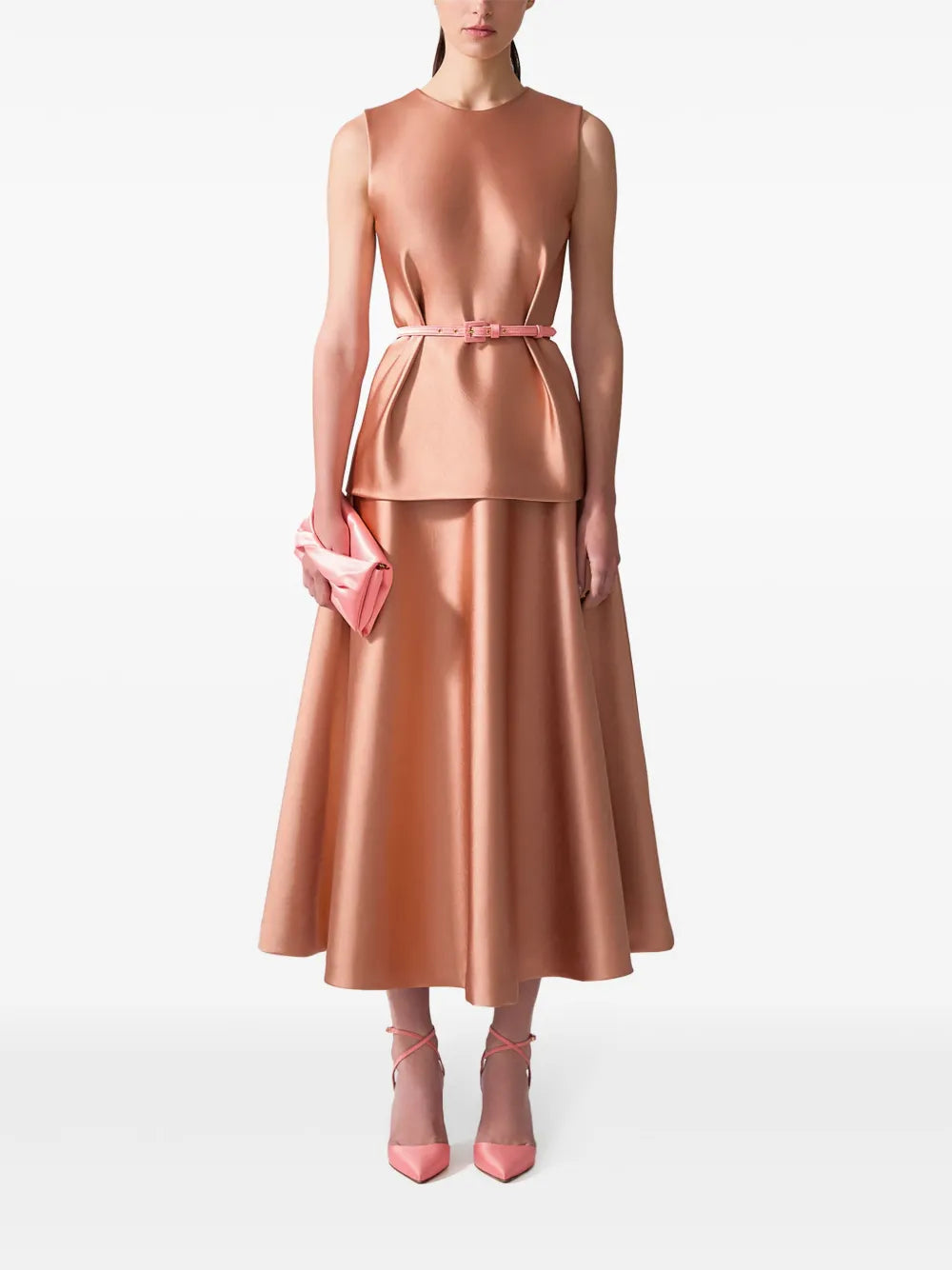 Flared Duchesse Midi Skirt