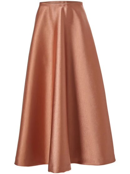 Flared Duchesse Midi Skirt
