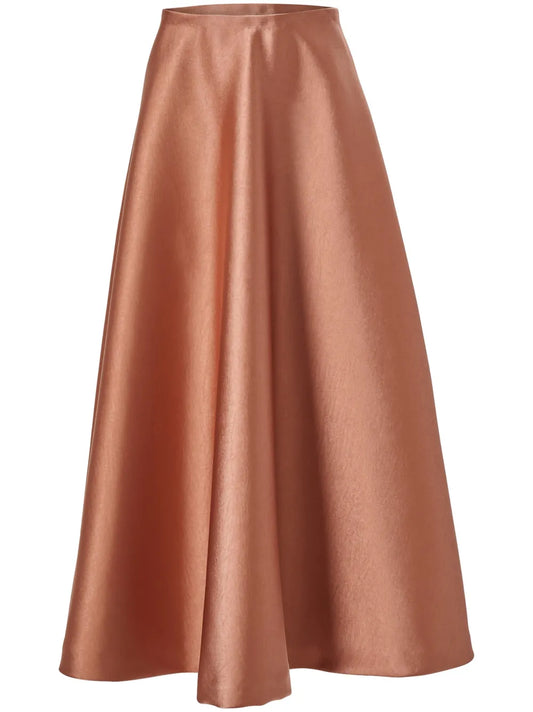 Flared Duchesse Midi Skirt