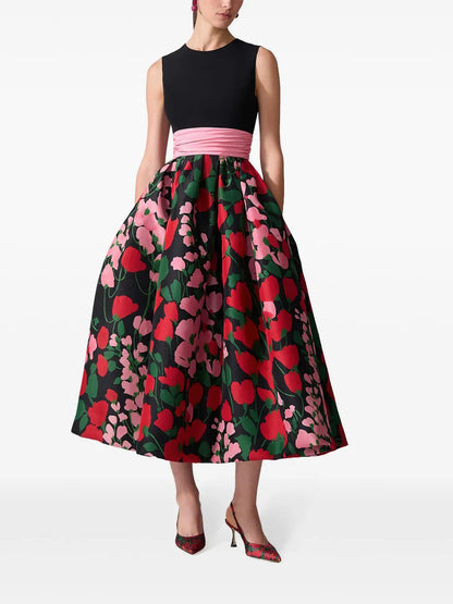 Floral-Print Midi Dress