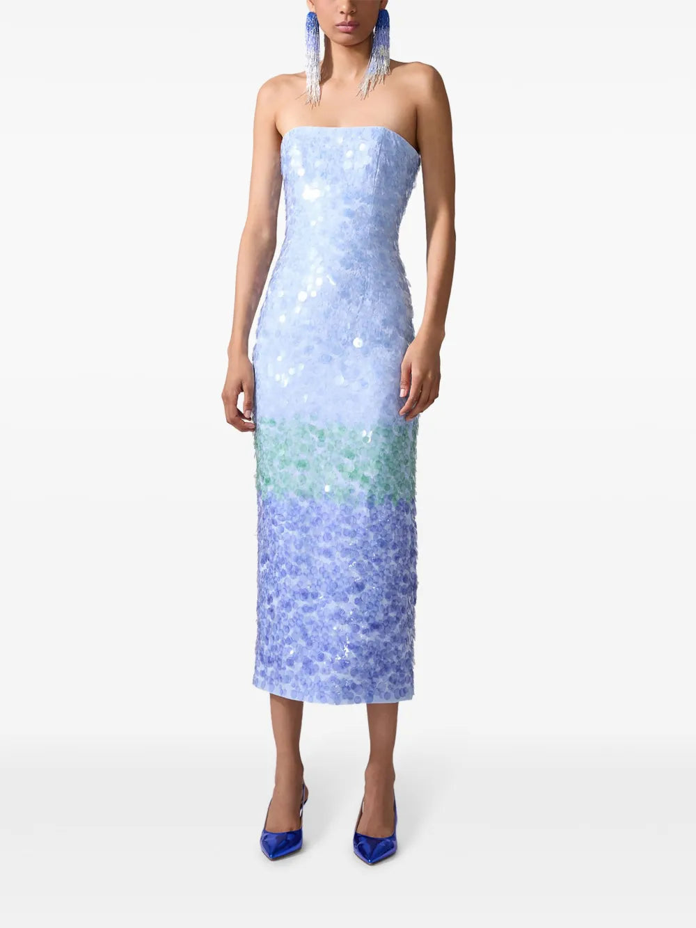 Sequinned Ombré Midi Dress