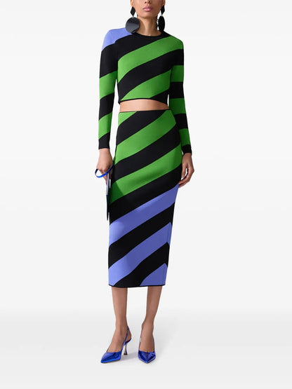 Striped Pencil Skirt