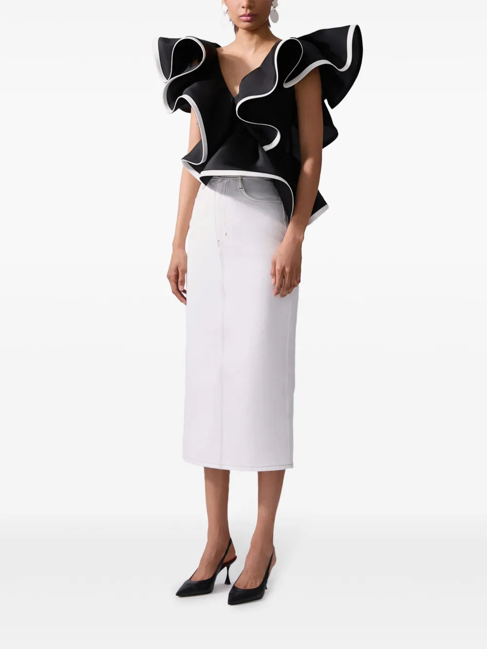 Ruffled V-Neck Top