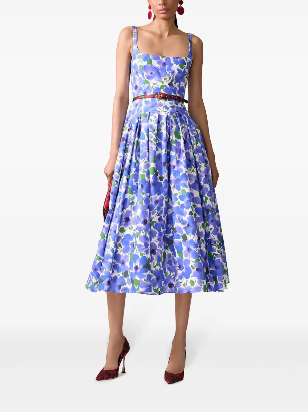Floral-Print Midi Dress