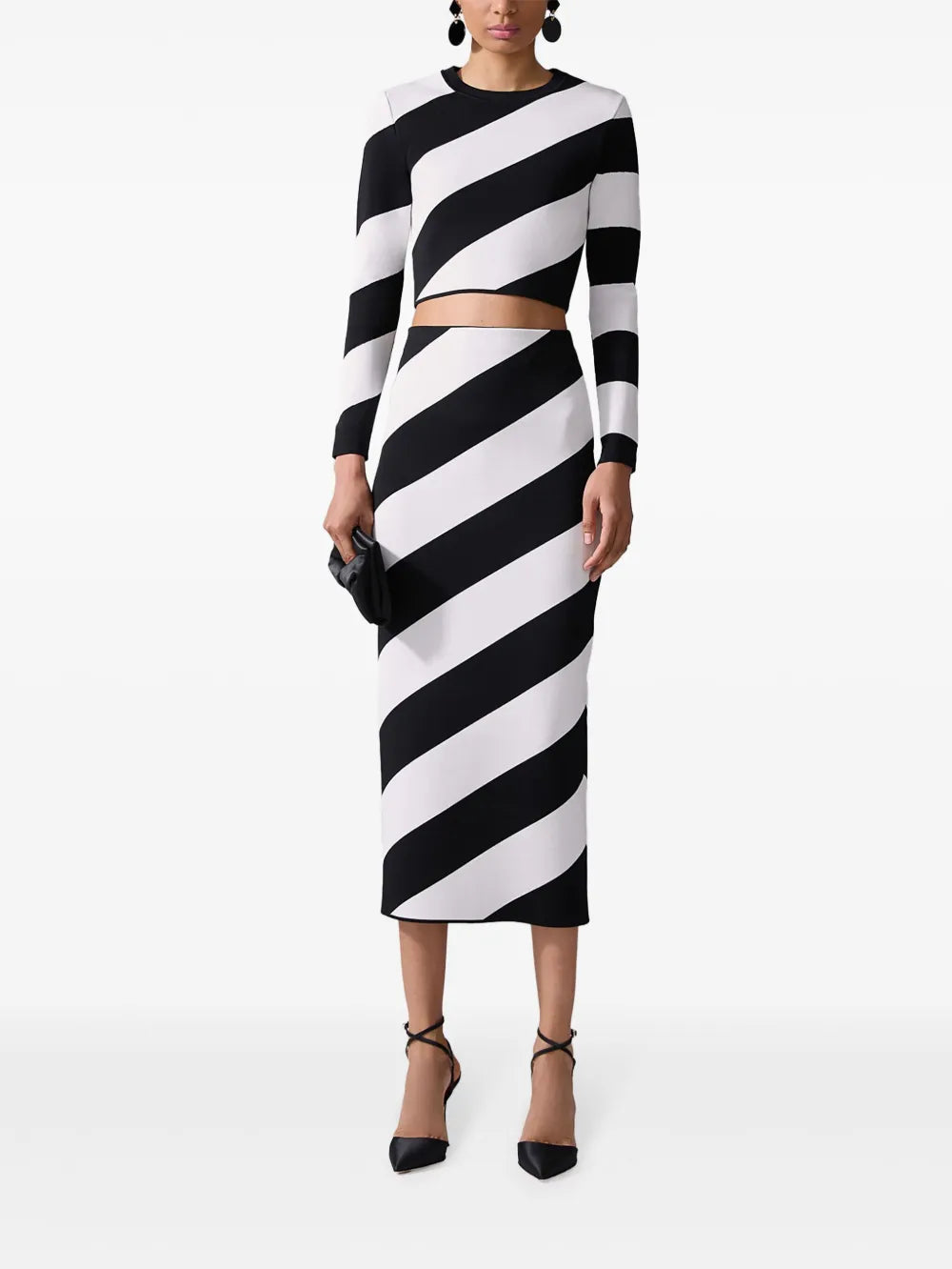 Striped Knitted Pencil Skirt