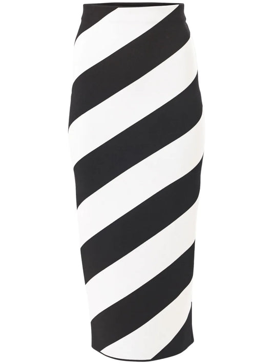 Striped Knitted Pencil Skirt
