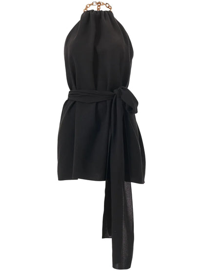 Chain-Strap Halterneck Top