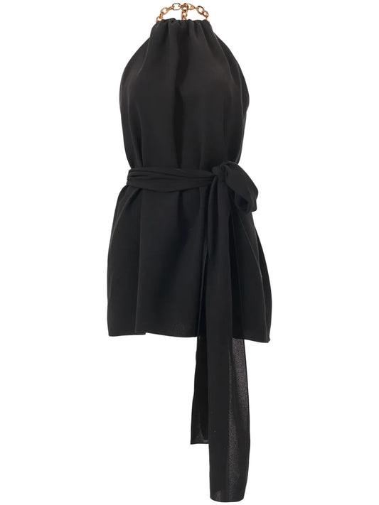 Chain-Strap Halterneck Top