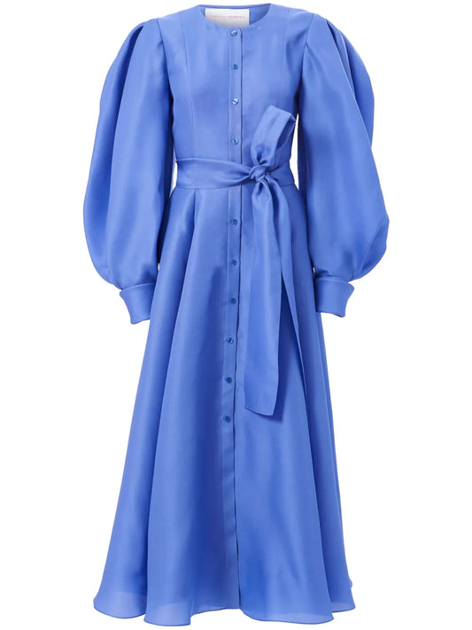 Puff-Sleeve Shirt Dress
