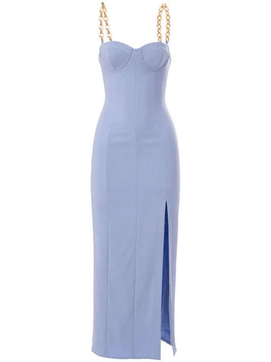 Chain-Strap Midi Dress