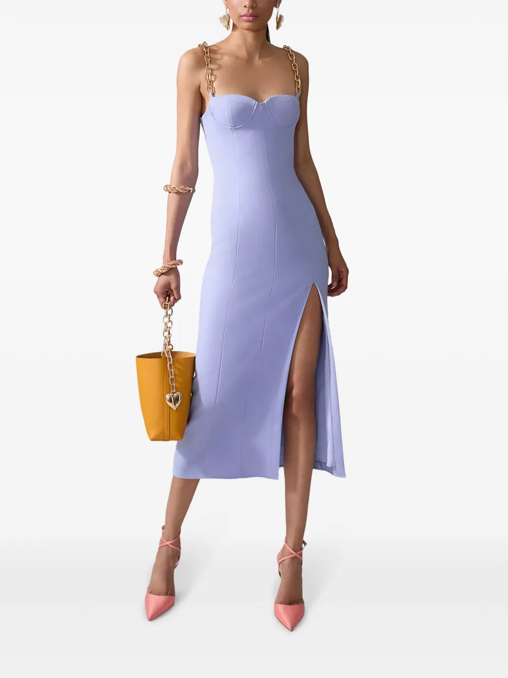 Chain-Strap Midi Dress