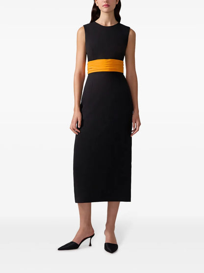 Cummerbund-Waist Midi Dress