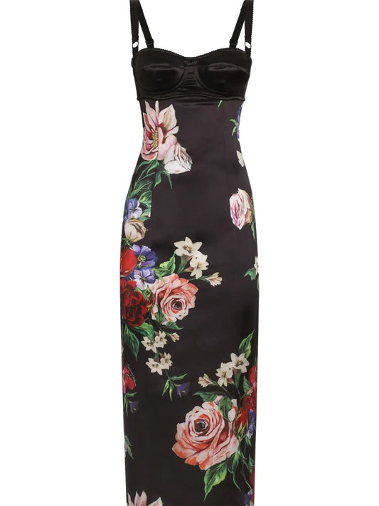 Floral-Print Midi Dress
