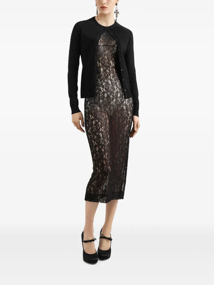 Floral-Lace Midi Dress
