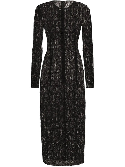 Floral-Lace Midi Dress
