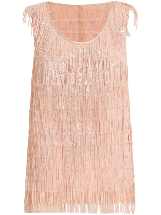 Sequinned Sleeveless Top