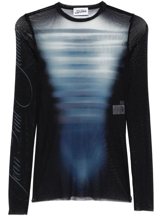 Le Male-Print Mesh Top