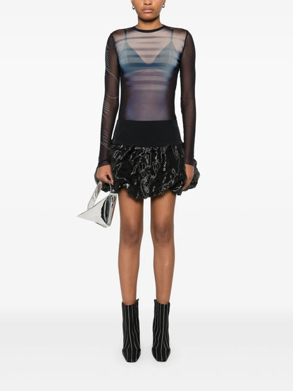 Le Male-Print Mesh Top