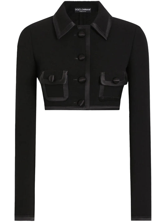 Button-Up Cropped Jacket