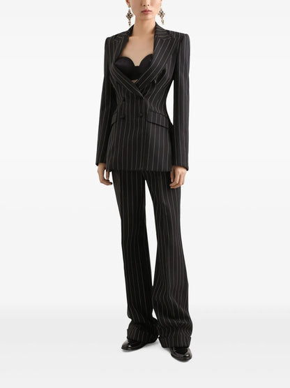 Striped Double-Breasted Blazer