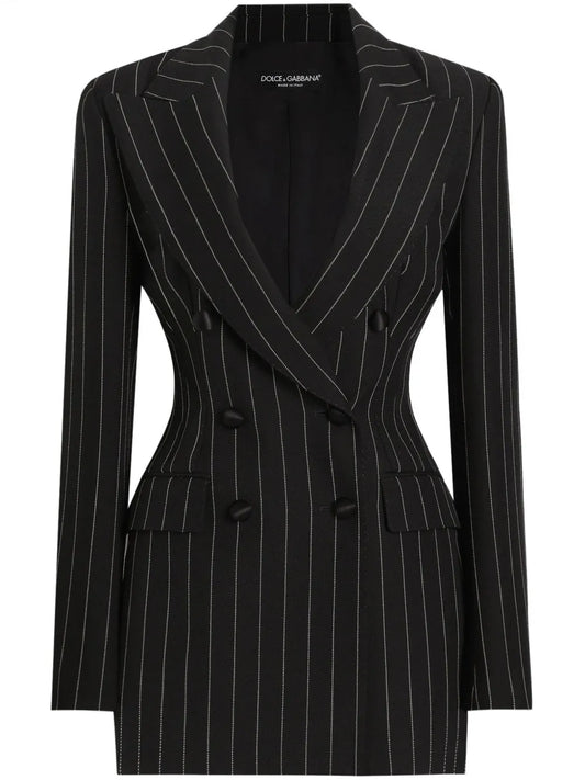 Striped Double-Breasted Blazer