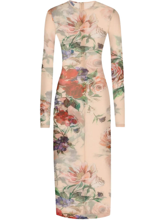 Floral-Print Midi Dress