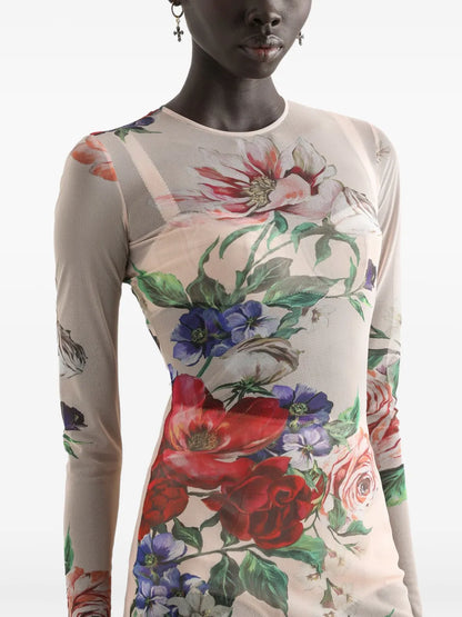 Floral-Print Midi Dress